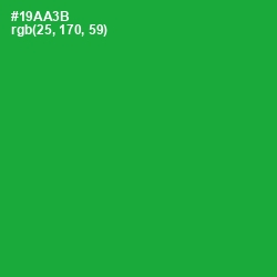 #19AA3B - Forest Green Color Image