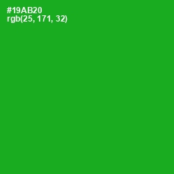 #19AB20 - Forest Green Color Image