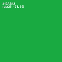 #19AB42 - Sea Green Color Image