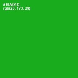 #19AD1D - Forest Green Color Image