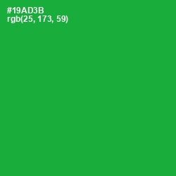 #19AD3B - Forest Green Color Image