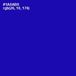 #1A0AB0 - Ultramarine Color Image