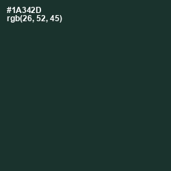#1A342D - Timber Green Color Image