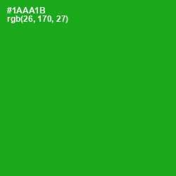 #1AAA1B - Forest Green Color Image