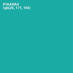 #1AABA4 - Eastern Blue Color Image