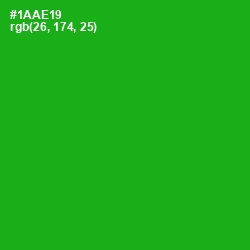 #1AAE19 - Forest Green Color Image