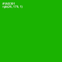 #1AB301 - Forest Green Color Image