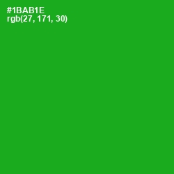 #1BAB1E - Forest Green Color Image