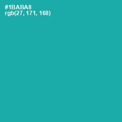 #1BABA8 - Eastern Blue Color Image