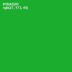 #1BAD2D - Forest Green Color Image
