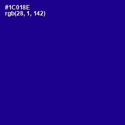 #1C018E - Ultramarine Color Image