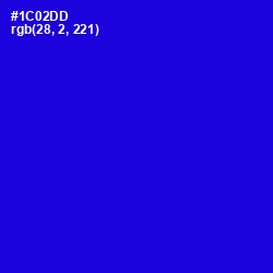 #1C02DD - Dark Blue Color Image