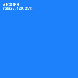 #1C81FB - Dodger Blue Color Image