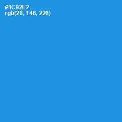 #1C92E2 - Dodger Blue Color Image