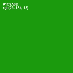 #1C9A0D - Forest Green Color Image