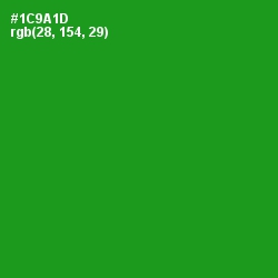 #1C9A1D - Forest Green Color Image