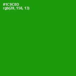 #1C9C0D - Forest Green Color Image