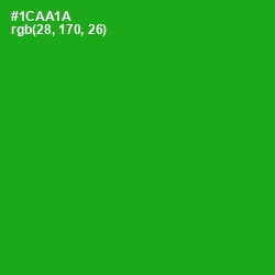 #1CAA1A - Forest Green Color Image