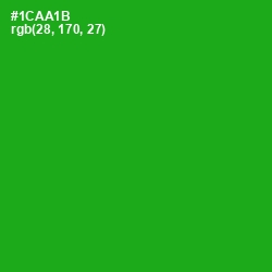 #1CAA1B - Forest Green Color Image