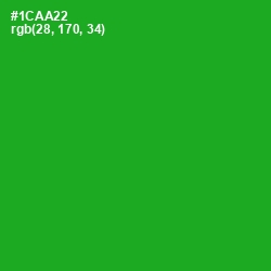 #1CAA22 - Forest Green Color Image