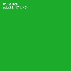 #1CAB2B - Forest Green Color Image