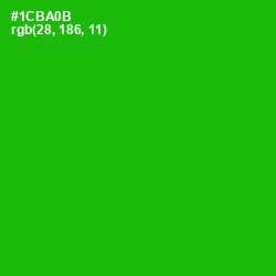 #1CBA0B - Forest Green Color Image