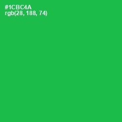 #1CBC4A - Green Haze Color Image