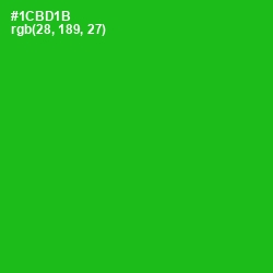 #1CBD1B - Forest Green Color Image