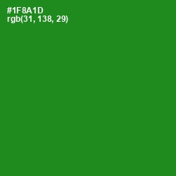 #1F8A1D - Forest Green Color Image