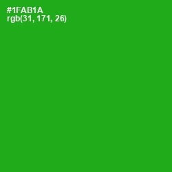 #1FAB1A - Forest Green Color Image