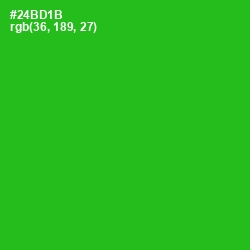 #24BD1B - Forest Green Color Image