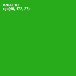 #28AC1B - Forest Green Color Image