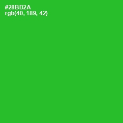 #28BD2A - Forest Green Color Image