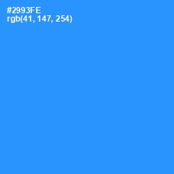 #2993FE - Dodger Blue Color Image