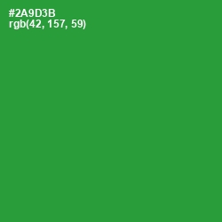 #2A9D3B - Forest Green Color Image