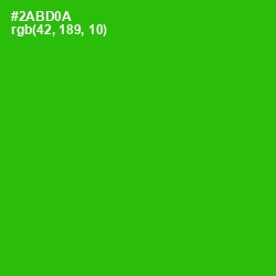 #2ABD0A - Forest Green Color Image