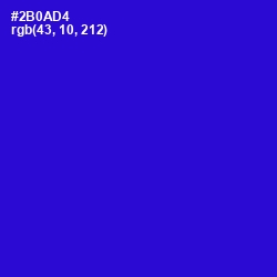 #2B0AD4 - Dark Blue Color Image