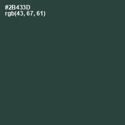 #2B433D - Lunar Green Color Image