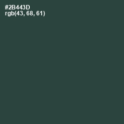 #2B443D - Lunar Green Color Image