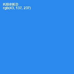 #2B89ED - Dodger Blue Color Image