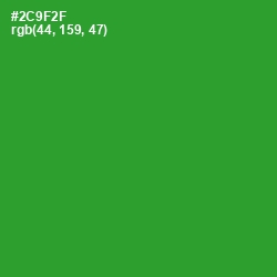 #2C9F2F - Forest Green Color Image