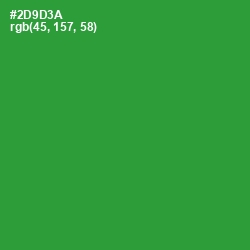 #2D9D3A - Forest Green Color Image