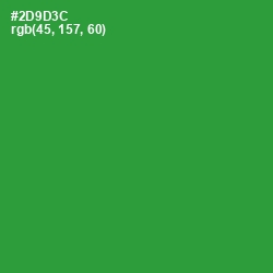 #2D9D3C - Forest Green Color Image