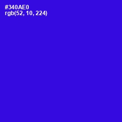 #340AE0 - Dark Blue Color Image