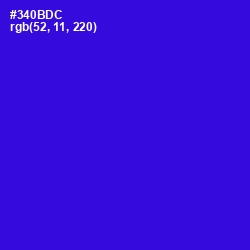 #340BDC - Dark Blue Color Image