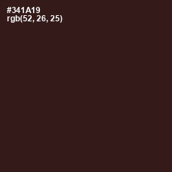 #341A19 - Cocoa Brown Color Image