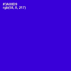 #3A00D9 - Dark Blue Color Image