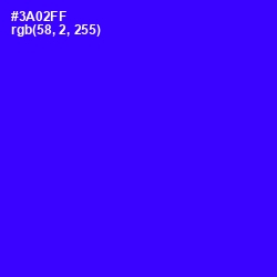 #3A02FF - Blue Color Image