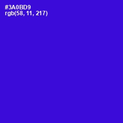 #3A0BD9 - Dark Blue Color Image