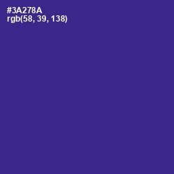 #3A278A - Jacksons Purple Color Image